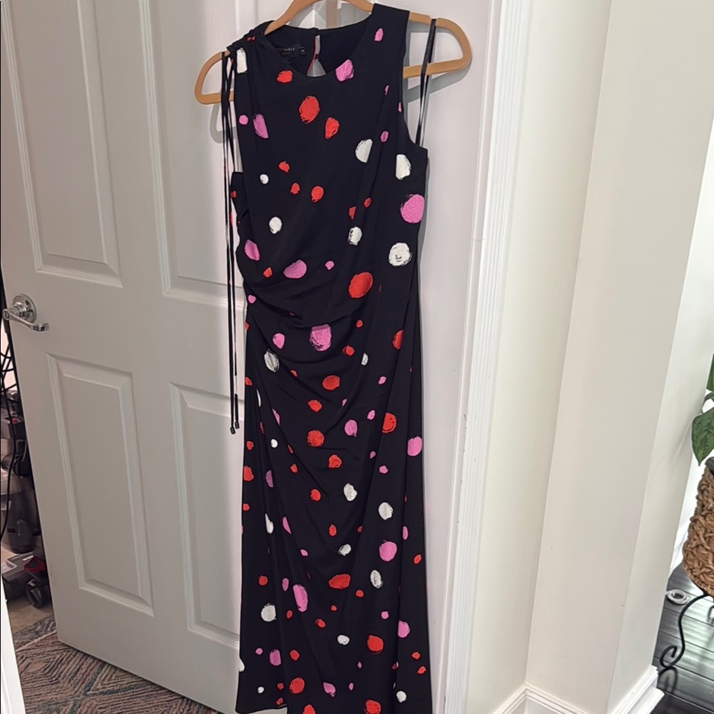 Elegant Black Polka Dot Dress